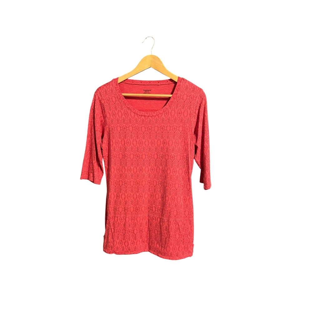 Toad&Co Women's Organic Cotton Printed Tunic Top Coral Size Small